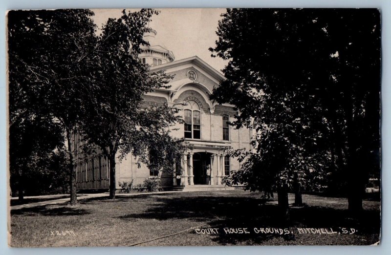 Mitchell South Dakota SD Postcard RPPC Photo Court House Building c1910's Posted