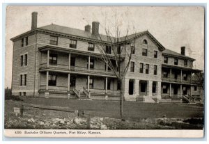 c1905 Bachelor Officers Quarters Exterior Building Fort Riley Kansas KS Postcard