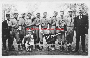CO, Denver, Colorado, RPPC, Fourth Avenue Baseball Team, Photo