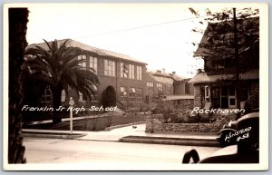 Long Beach California Earthquake Damage Franklin Jr High School RPPC Postcard