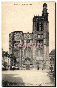 Old Postcard Sens La Cathedrale