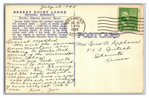 1948 Breezy Point Lodge Brainerd Minnesota Vintage Standard View Postcard  