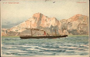 Cie Gle Steamship Ville d'Oran c1900 Lessieux Postcard