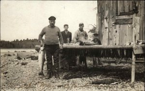 Orland Maine ME GREAT PHOTOGRAPHY Fishing Fishermen Real Photo Postcard