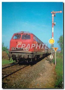 Postcard Modern hydraulic DB diesel locomotive 215 134 8 near Langlau