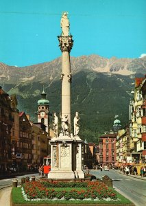 Postcard Maria Theresien Straße Annasäule Gegen die Nordkette Tirol Alpenzentrum