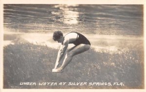 Silver Springs Florida Diver Under Water Real Photo Postcard JF360408