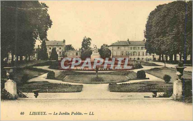 Old Postcard 40 Lisieux public garden