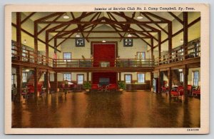 Camp Campbell TN Interior View of Service Club No.2 Postcard K21