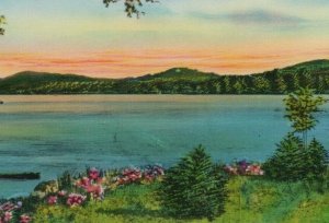 Candlewood Lake Danbury Connecticut scenic view sunrise/sunset postcard E211 