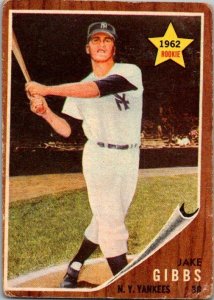 1962 Topps Baseball Card Jake Gibbs New York Yankees sk1874