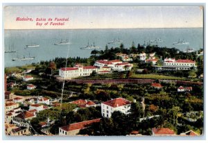 c1910 Boat View Bay of Funchal Madeira Portugal Antique Unposted Postcard