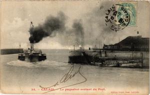CPA CALAIS Le Paquebot sortant du Port (406018)