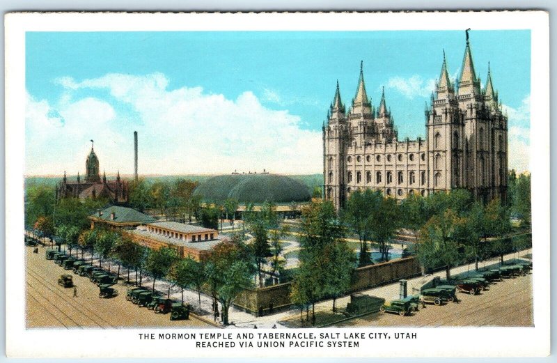 c1920s Salt Lake City, UT Mormon Temple Tabernacle Union Pacific Railway PC A274