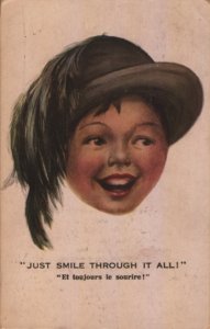 happy face postcard: Just Smile Through It All (Et Toujours le Sourire)