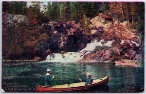 VINTAGE POSTCARD SAILING AT HELEN'S FALLS TEMAGAMI DISTRICT ONTARIO CANADA RARE