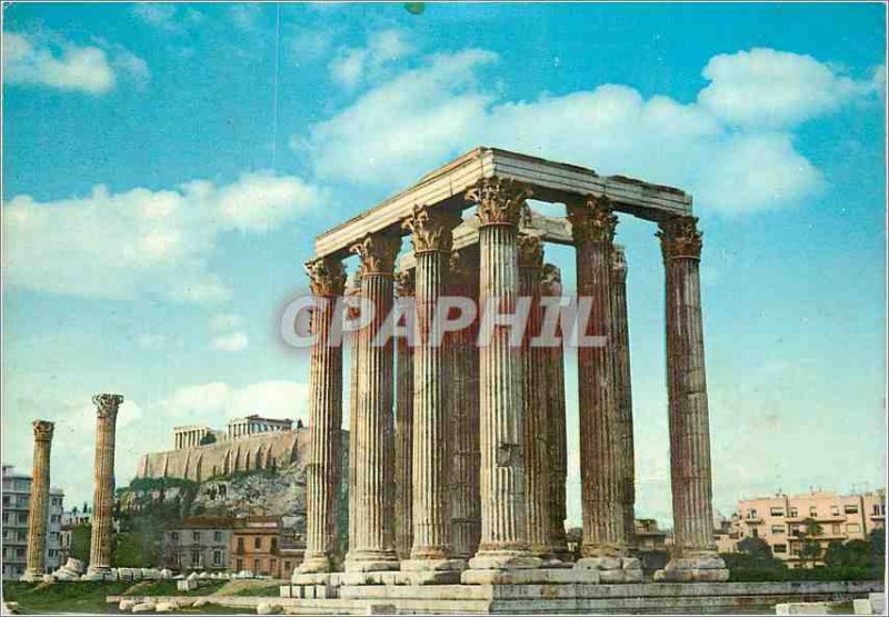 Postcard Modern Athens The Temple of Olympian Zeus