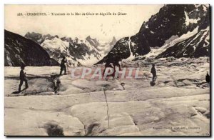 Old Postcard Chamonix Traversee of sea ice and giant needle (ski mountaineering)