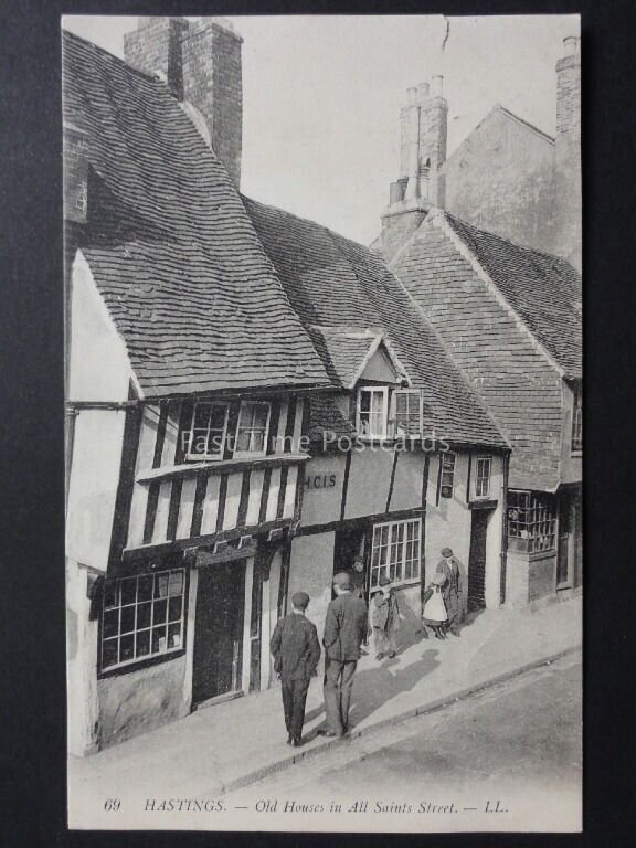 East Sussex: LL.69 HASTINGS Old Houses in All Saints Street c1908 showing Shop