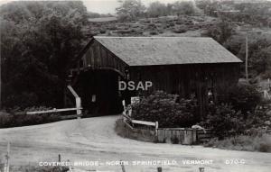 C66/ Vermont VT RPPC Postcard Covered Bridge c1950 North Springfield 8