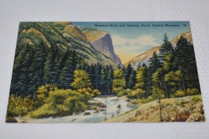 Rosebud River and Canyon South Central Montana Postcard Tichnor Quality Views