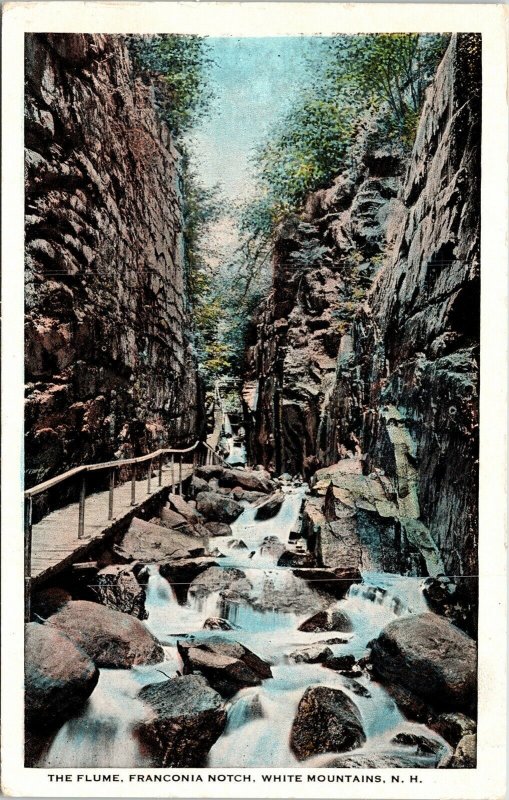 Flume Franconia Notch White Mountains NH New Hampshire WB Postcard VTG UNP 