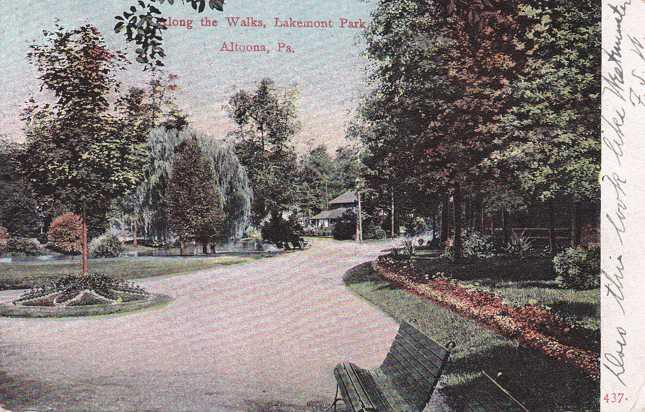Along the Walks of Lakemont Park - Altoona PA, Pennsylvania - pm 1909 - DB