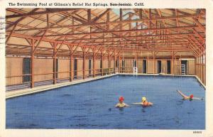 San Jacinto California Gilams Relief Hot Springs Pool Antique Postcard K36381