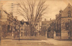 VANDERBILT HALL YALE UNIVERSITY NEW HAVEN CONNECTICUT ROX CANCEL POSTCARD 1922