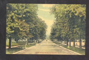 CARLINVILLE ILLINOIS SOUTH BROAD STREET SCENE 1908 VINTAGE POSTCARD