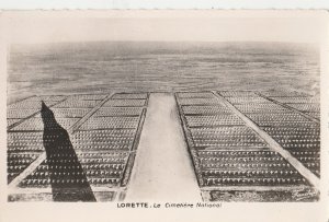 VINTAGE REAL PHOTO POSTCARD LORETTE FRANCE MILITARY CEMETARY SOLDIERS WAR