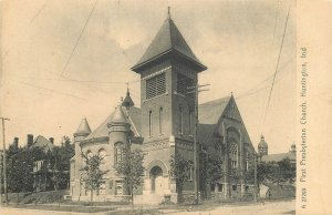 Postcard Indiana Huntington 1st Presbyterian Church Rotograph undivided 23-8540