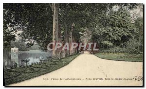 Postcard Old Palace of Fontainebleau Allee covered in the English Garden