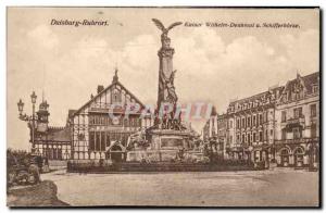 Duisburg Ruhrort Old Postcard Kaiser Wilhelm Dnekmal Schifferbörse