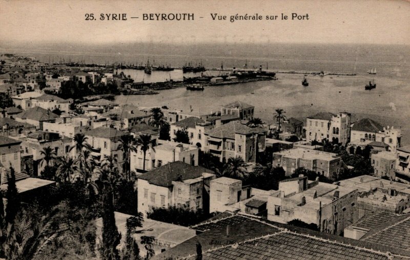 Syria Beyrouth Vue Generale sur le Port Vintage Postcard 03.88