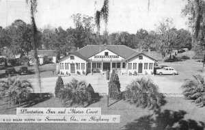 PLANTATION INN & MOTOR COURT US 17 SOUTH OF SAVANNAH GEORGIA POSTCARD (c. 1930s)