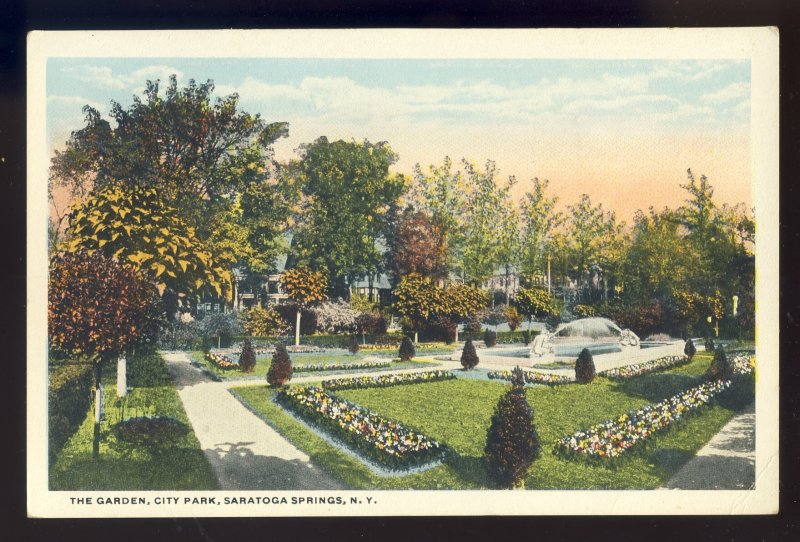 Saratoga Springs, New York/NY Postcard, The Garden, City Park