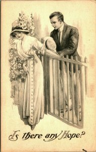 Novelty Romance Is There Any Hope? 1913 DB Postcard Gartner & Bender Pub