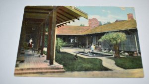 California Courtyard Scene Postcard M. Rieder Made in Germany 1910 Cancel Mark