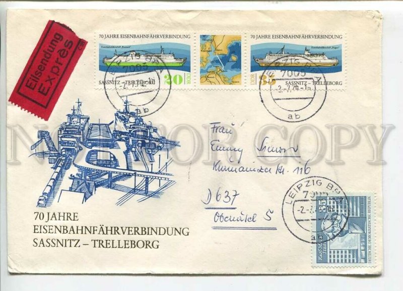 445647 EAST GERMANY GDR 1979 year ferry Sassnitz-Trelleborg real posted Express