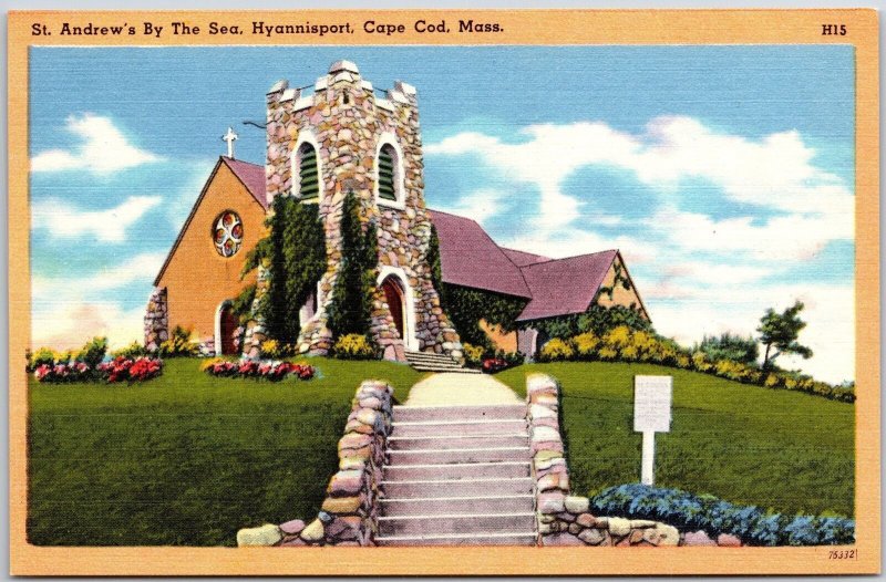 Saint Andrew's By-The-Sea Hyannisport Cape Cod Massachusetts Grounds Postcard