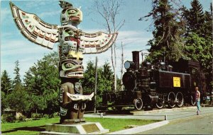 Courtenay BC Kwakiutl Bear Totem Train Museum Unused Vintage Postcard G60