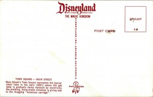 Disneyland Magic Kingdom Town Square Main Street Anaheim CA 1960s Postcard