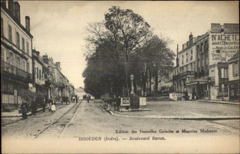 Issoudun Indre France Blvd Baron c1915 Postcard