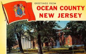 Ocean County New Jersey Greeting Court House Vintage Postcard K33650