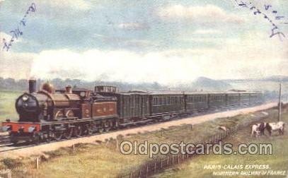 Raphael Tuck & Sons, Paris-Calais Express Train Locomotive  Steam Engine Writ...