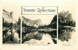 CA, Yosemite, California, Royal Arches, Mount Watkins, Three Broithers,  RPPC