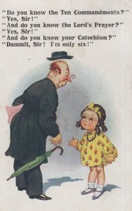 Catechism Ten Commandments Catholic Comic Postcard