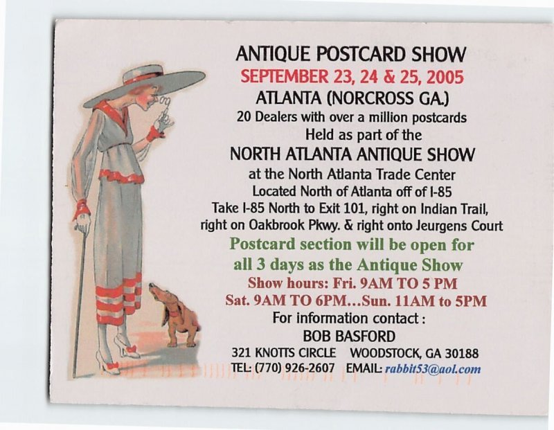 Postcard Antique Postcard Show Sept. 23-25, 2005 Atlanta Georgia USA Invitation