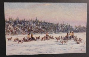 Mint Postcard England Winter Travel Dog Sled International Grenfell Association